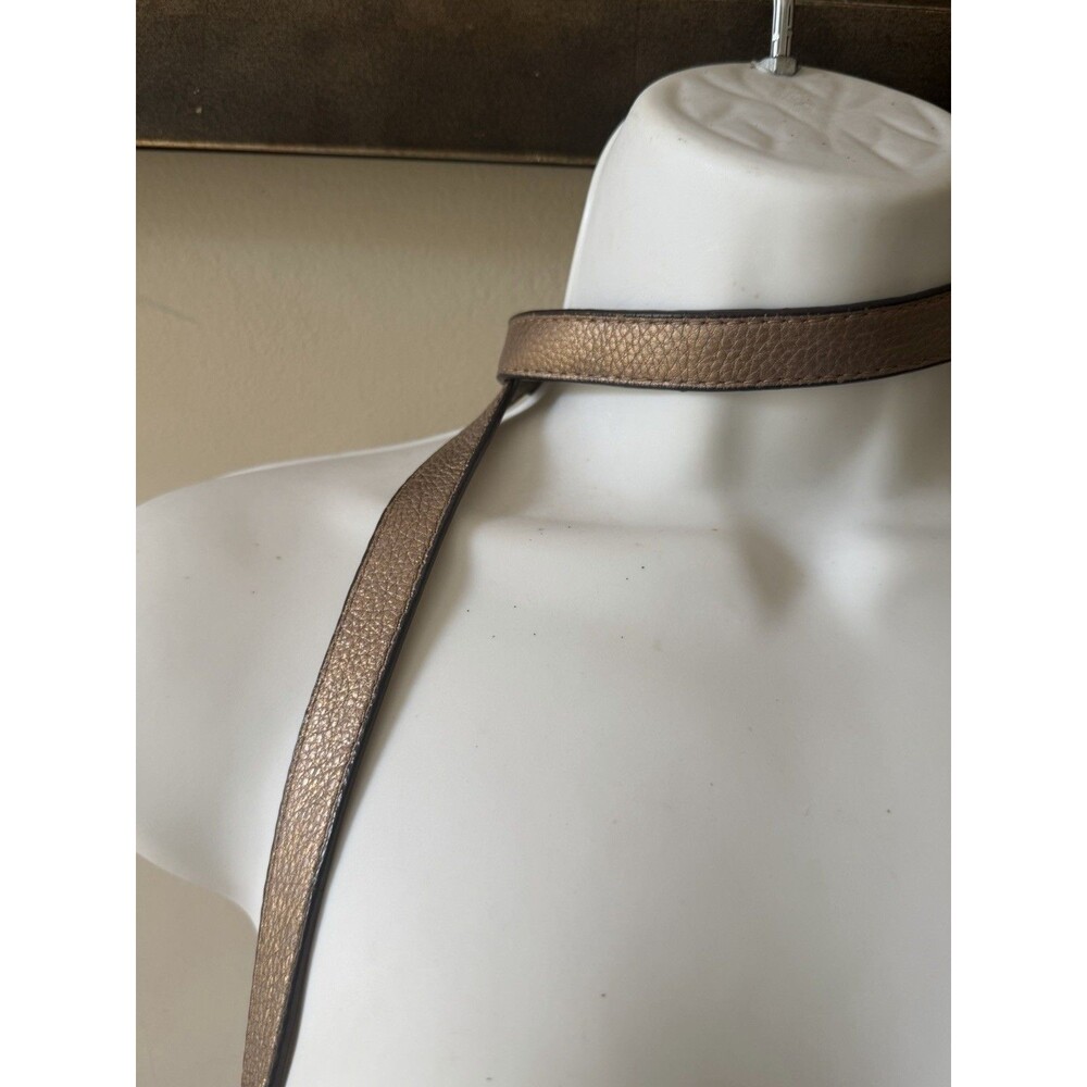 B Makowsky Gold Tan Bronze Camouflage Soft Leather Crossbody Leopard Lining Bag - Picture 6 of 16